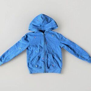 Polo Ralph Lauren Kids Girls Polo Pony embroidered Fleece Full-Zip Hoodie Size 7